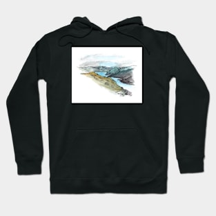 Lake Wakatipu from Remarkables Watercolour Hoodie